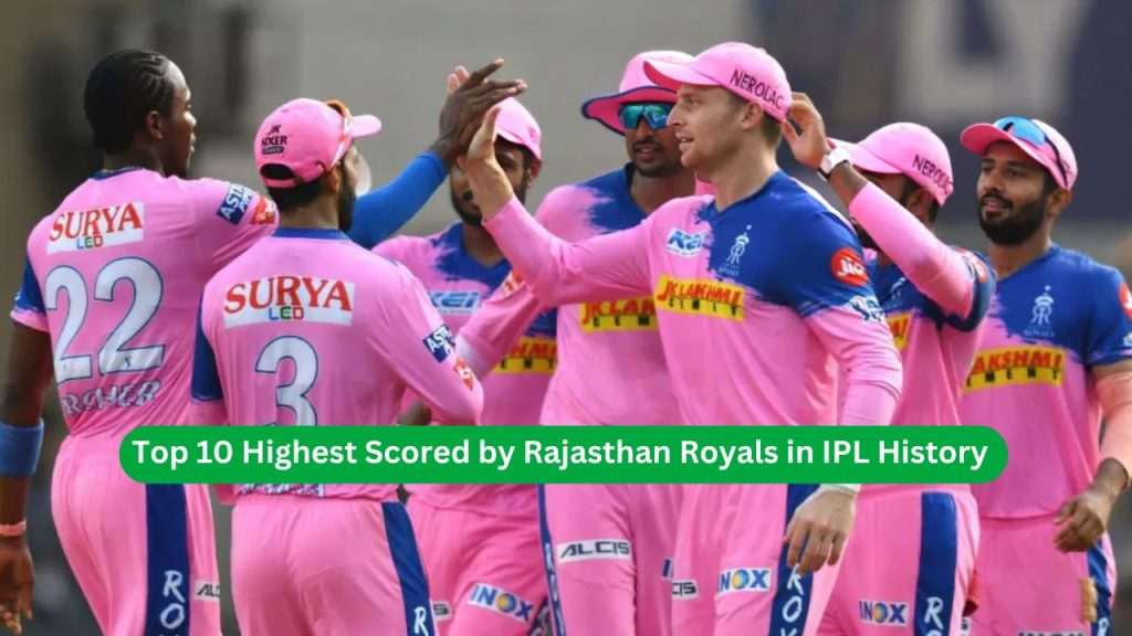 Top 10 Highest Scored by Rajasthan Royals in IPL History