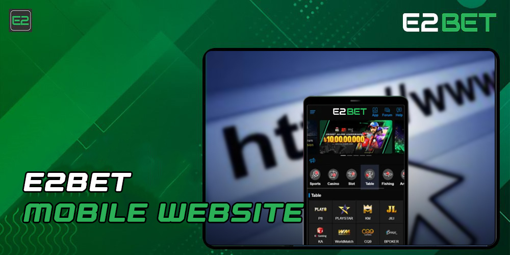 E2Bet mobile website