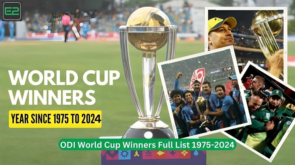 ODI World Cup Winners Full List 1975-2024