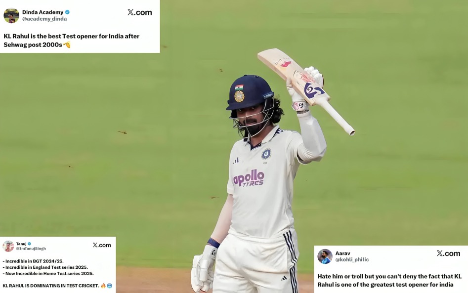 “KLassy Knock in Ahmedabad” – Fans hail KL Rahul for his brilliant century in the opening IND vs WI Test